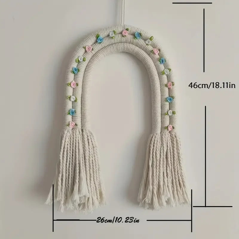 Flower Rainbow Decor Macrame Wall Hanging