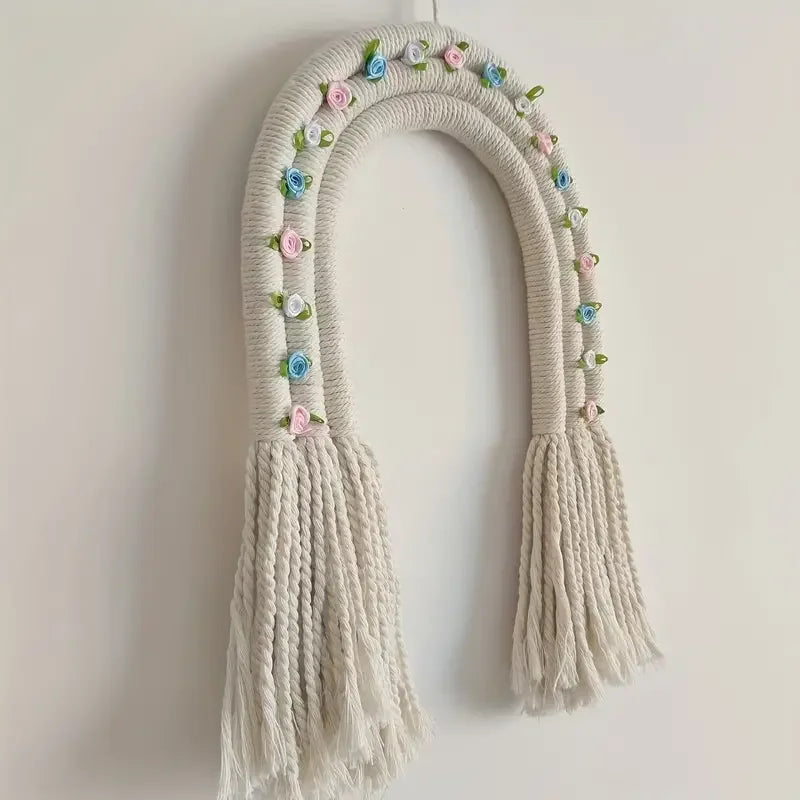 Flower Rainbow Decor Macrame Wall Hanging