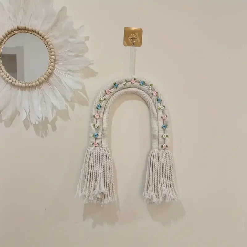 Flower Rainbow Decor Macrame Wall Hanging