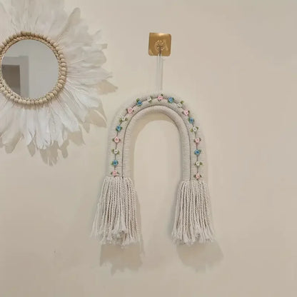 Flower Rainbow Decor Macrame Wall Hanging
