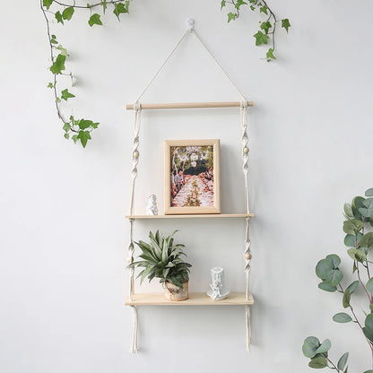 Bedroom Macrame Shelf Wall Hanging Floating