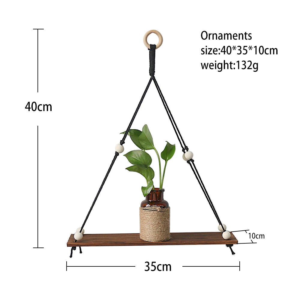Macrame Leaf Floating Shelf