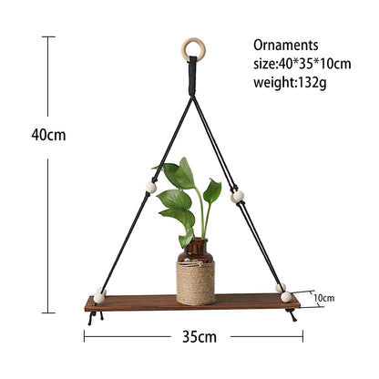 Macrame Leaf Floating Shelf