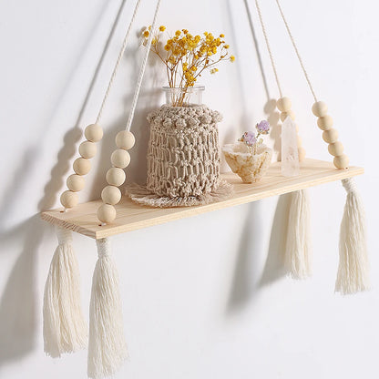 Macrame Leaf Floating Shelf