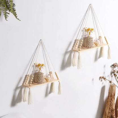 Macrame Leaf Floating Shelf