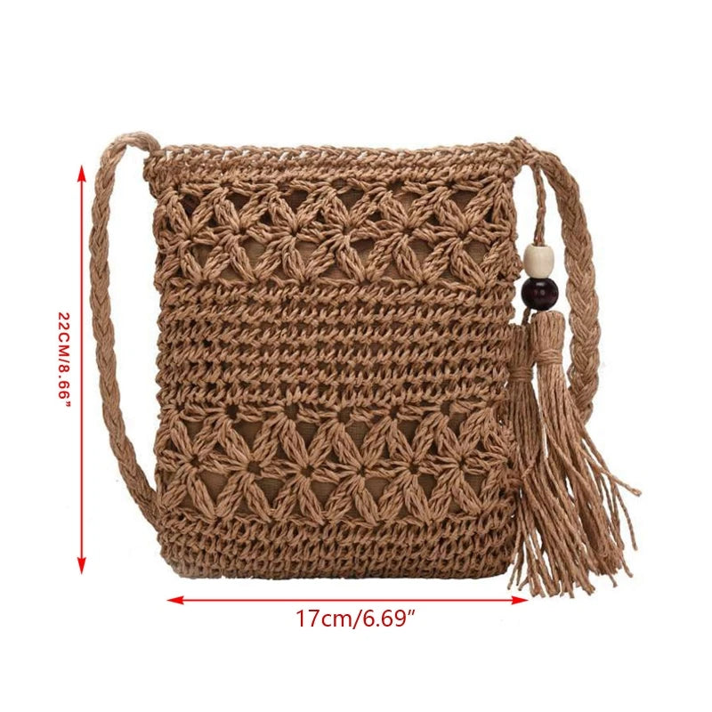 Shoulder Messenger Macrame Bag