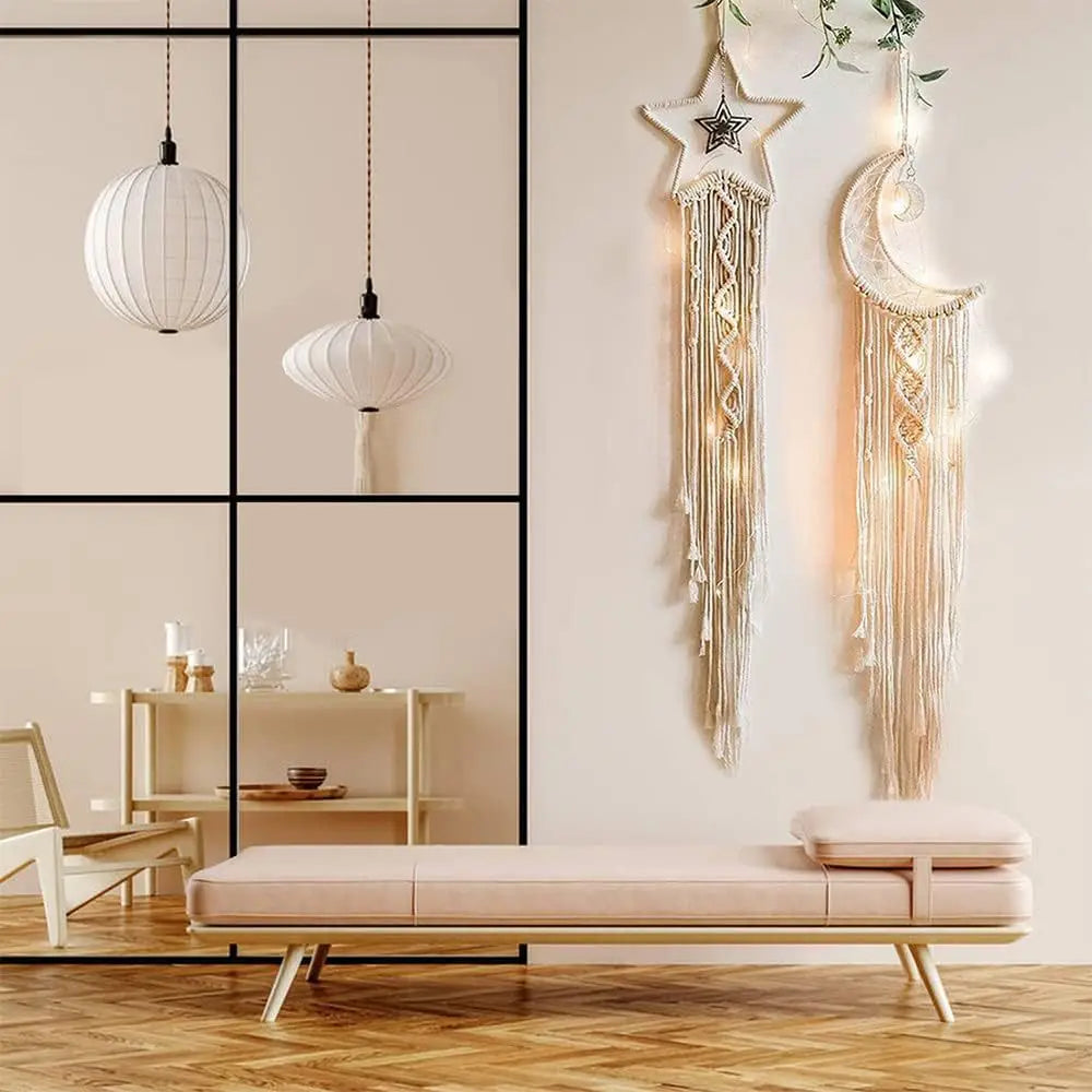 Asteroids Macrame Dream Catcher Wall Hanging
